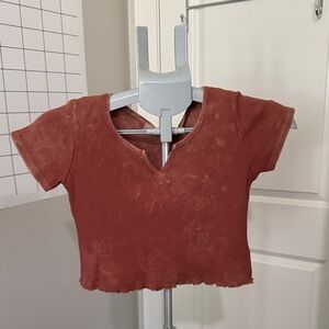 Rust Ribbed Crop Top